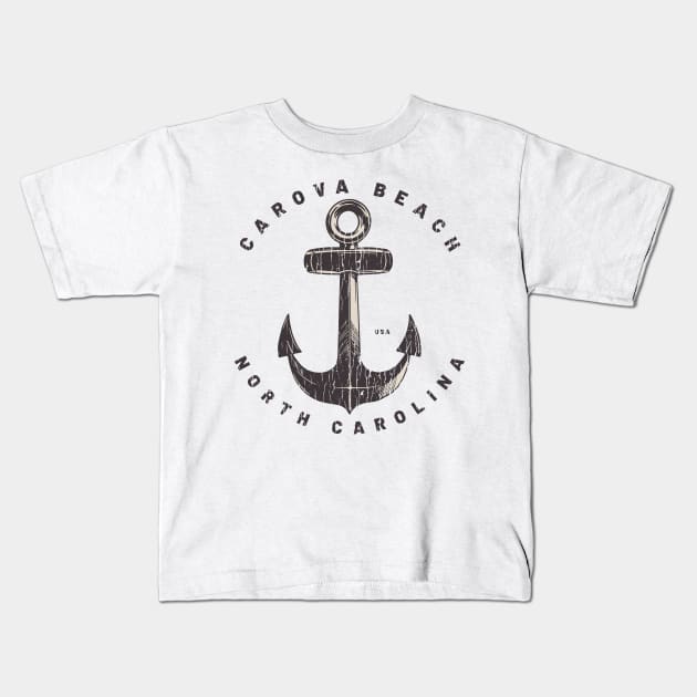 Carova, NC Summertime Vacationing Big Anchor Kids T-Shirt by Contentarama